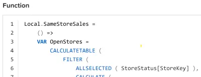 Funktionen für das Like-for-Like-DAX-Muster erstellen